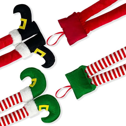 Christmas Santa Claus Elf Legs for Car Boot Hanging Decoration Vehicle