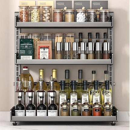 3 Tiers Kitchen Organiser Spice Rack Jar Shelves Storage Seasoning Stand Shelf