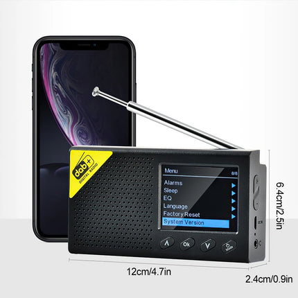 LCD DAB+ Digital Radio Bluetooth-Compatible Solar Powered/Rechargable FM Radio