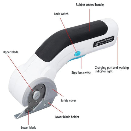 Electric Fabric Scissors Cutter USB for Crafts Sewing Cardboard Cordless Power