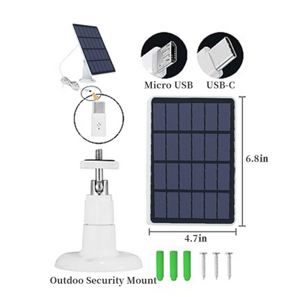 For Eufy Eufycam Cam E/2C/2/2 Pro USB Solar Panel Charger Security Camera Panel