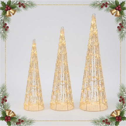 3 PCS Waterfall Christmas Tree Lights LED Fairy Light Outdoor Home Yard Garden