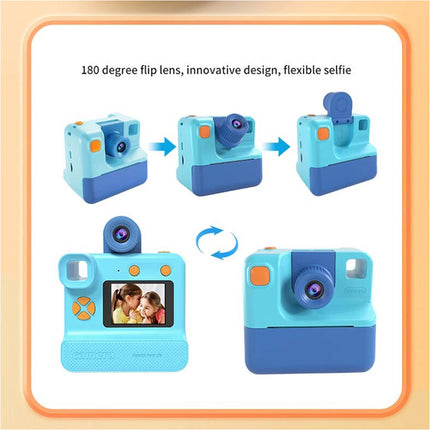 Blue Portable Digital Instant Print Camera with Thermal Printing