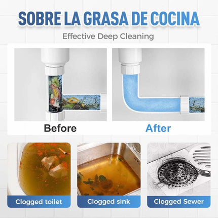 2X Crystal Lye Drain Opener Powder, All-Purpose Drain Cleaner for Kitchen