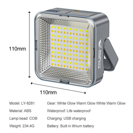 Portable Magnetic Solar Camping LED Lamp Rechargeable Tent Light Outdoor Hiking
