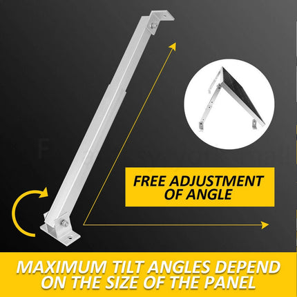 2Pcs Solar Panel Tilt Mount Brackets RV Flat Surface Mounting Set Adjustable
