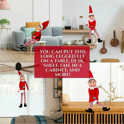 Naughty Elves Christmas Elf Red Doll Plush Toy Xmas Tree Decor Red