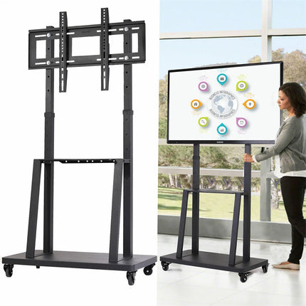 Mobile Rolling TV Floor Stand Mount, Universal Flat Panel Bracket for 32-100 Inch TVs