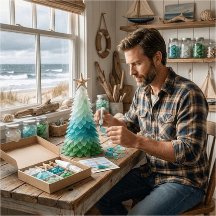 Handmade Sea Glass Tree Romantic Christmas Tree DIY Ornament Christmas
