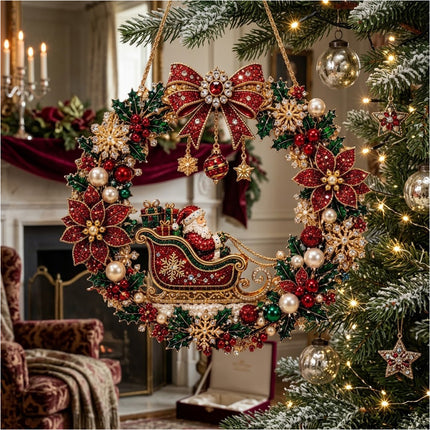 Unfinished Christmas Santa Diamond Painting Kit Xmas Ornament Kit Window Decor Style C