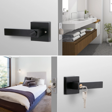 Entrance Door Handle Set Keyed Entry Lock Knob Privacy Passage Bedroom Bath