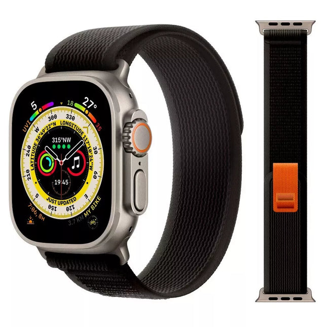 Black Trail Loop For Apple Watch Band Strap IWatch Series 10 SE 9 8 7 6 38/40/41mm Ultra