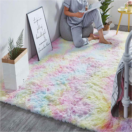 Rainbow 200cm x 230cm Soft Plush Floor Carpet Rug Mat Living Room Bedroom