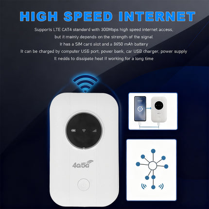 Wireless 4G 5G LTE Mobile Hotspot Router Unlocked-WiFi Portable MiFi Broadband