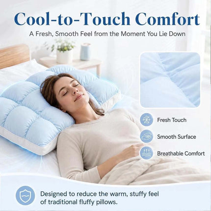 4 Color Puff Pillow Supportive Cloud Grid Breathable Soft Sleeping Cooling Puff Pillows
