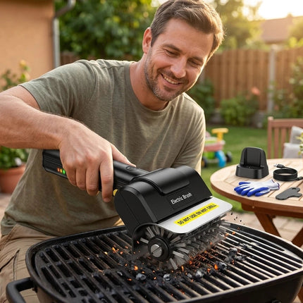 Electric Grill Brush Stainless Steel High Speed Roller Grill Cleaner Brush BBQ