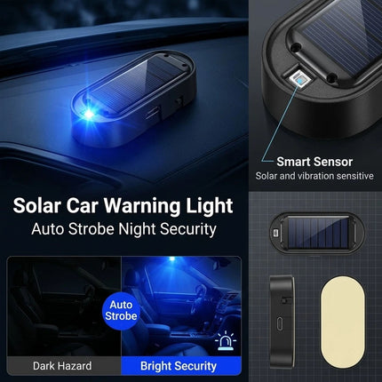 Solar Power Car LED Fake Dummy Alarm Warning Security Anti Theft Flashing Light