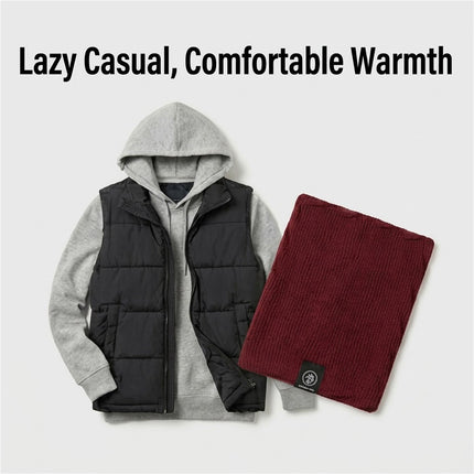 For Women Men Neck Warmer Tube Winter Knitted Scarf Thermal Warm Thicken Chunky Wine