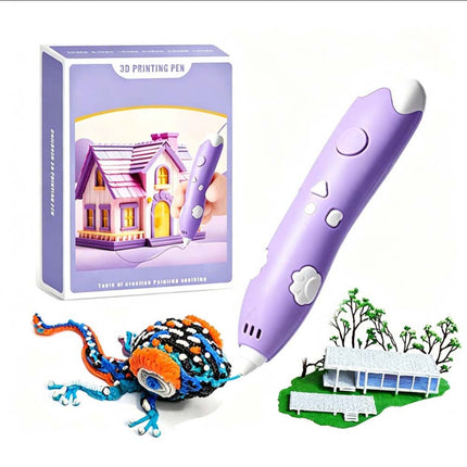 Rechargeable 3D Printing Pen 3Color PCL Filaments For DIY Crafting Drawing Gifts