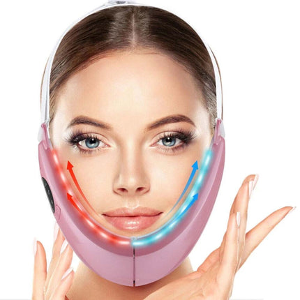 Electric V-Face Shaping Massage Face Lifting Slim Double Chin Removal Machine Pink