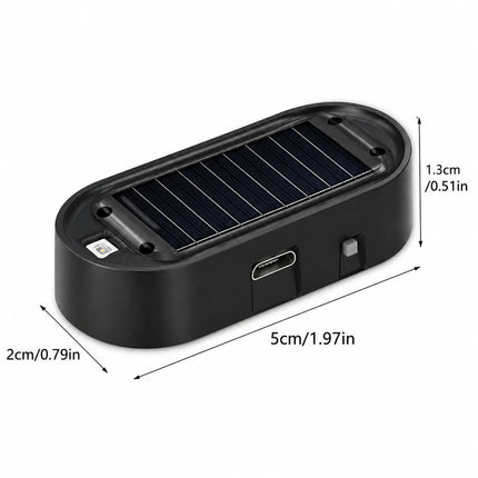 Solar Power Car LED Fake Dummy Alarm Warning Security Anti Theft Flashing Light