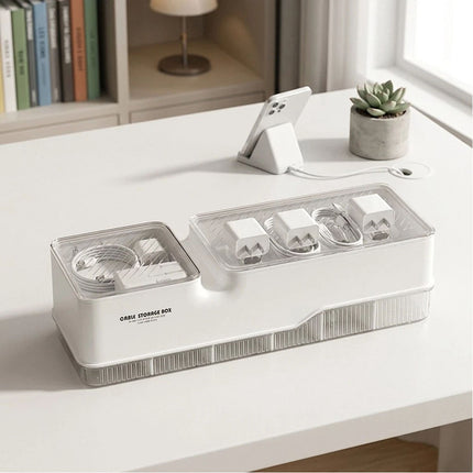 Cable Management Box ABS Desk Cord Organizer Charging Station Storage 1 Pack