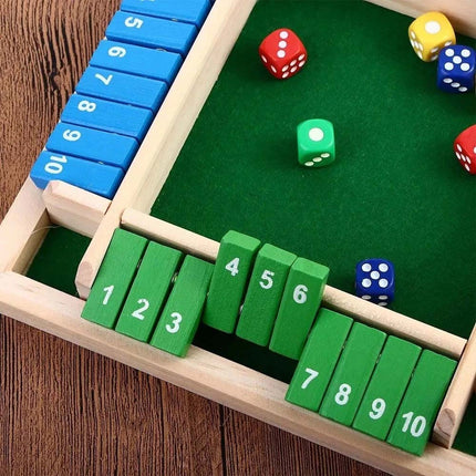 Shut the Box Game Wooden Board Number Drinking Dice Toy Family Traditional Game B