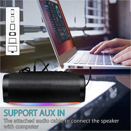 RGB Wireless Bluetooth Speaker Portable Bass Music Waterproof AUX/TF/FM/Radio