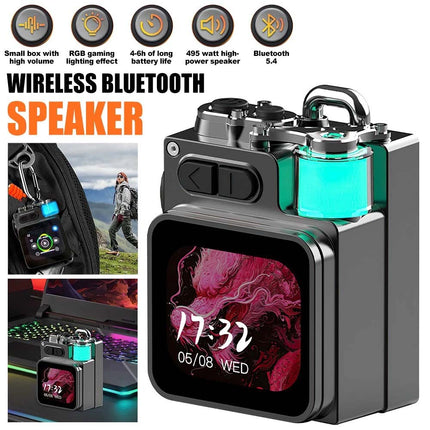Wireless Bluetooth Speaker with LED Display Screen 360° Stereo Smart App Control