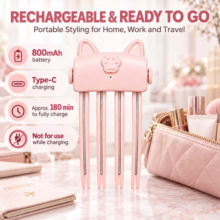 Cordless Rechargeable Root Volumizing Clip Portable Hair Fluffer Tool