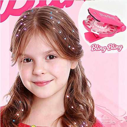 Diamond Hair Sparkle Stapler Machine Tools Kit Gems for Shirt Decor Girls Hair Makeup