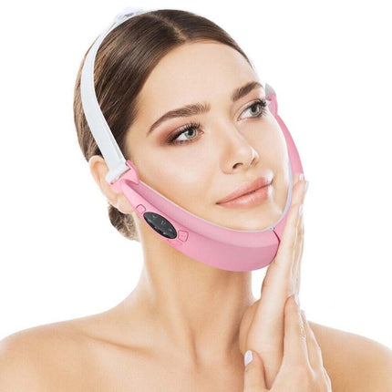 Electric V-Face Shaping Massage Face Lifting Slim Double Chin Removal Machine Pink
