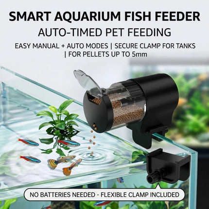Automatic Fish Feeder 100ML Capacity Battery Operated for Aquarium Fish Tank
