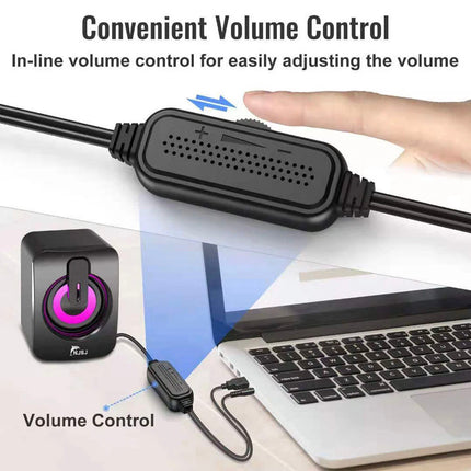 Surround Sound System LED Speakers Gaming Bass USB Wired for Computer PC OD