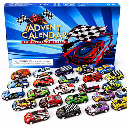 Christmas Advent Calendar 24 Days Countdown Calendar Diecast Cars Set Vehicles