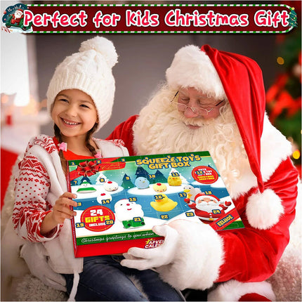 Festive Christmas Countdown Advent Calendar 24pcs Fidget Toys Holiday Present