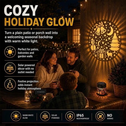 Solar Outdoor Decorative Wall Santa Claus Projection Light Christmas Decor