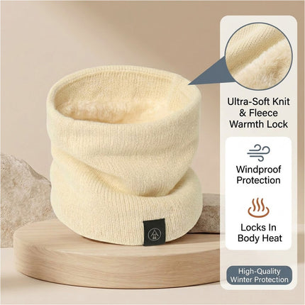 For Women Men Neck Warmer Tube Winter Knitted Scarf Thermal Warm Thicken Chunky Beige