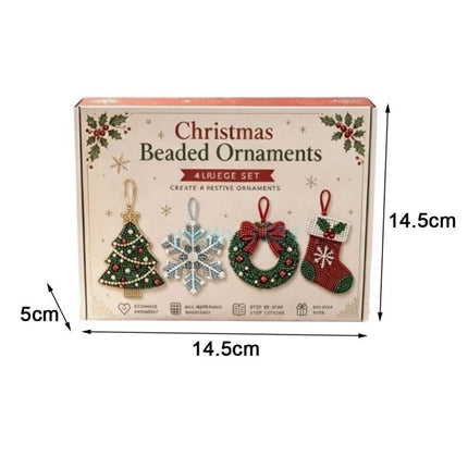 Christmas Beaded Ornaments Kit Beading DIY Kit Holiday Gift Making Gifts