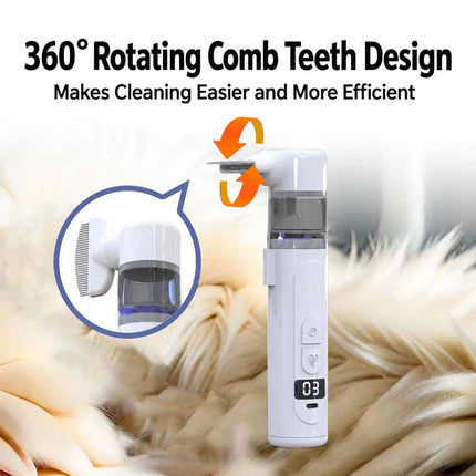 2-in-1 Electric Pet Grooming Brush & Flea Comb, Rechargeable Detangling Brush