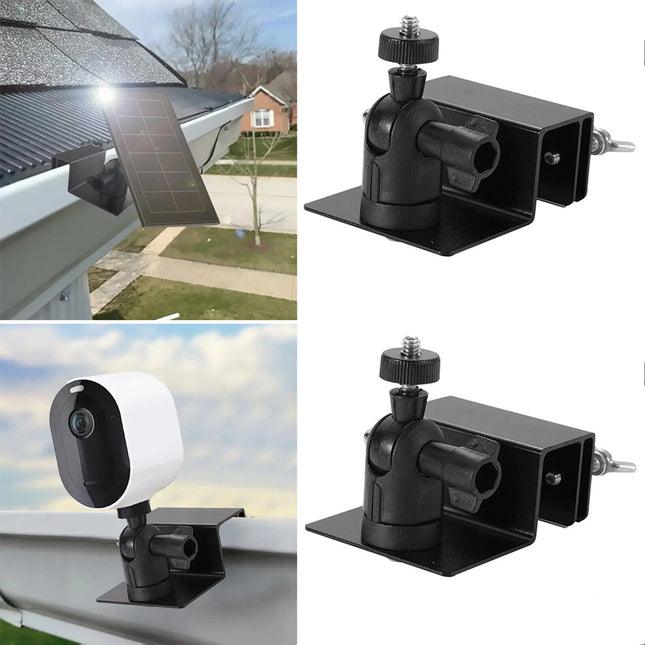 2Pcs Gutter Mount Brackets for Arlo Eufy Cam Solar Panel Weatherproof Outdoor Holder