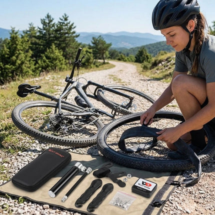 Bicycle Repair Tool Kit 120PSI Mini Pump Tire Patches Levers for Road Mountain B