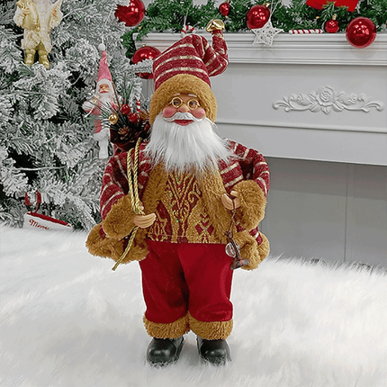 Santa Claus Doll Sitting Christmas Figurine Holiday Christmas Decorations