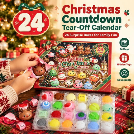 2026 Christmas Squi-shy Advent Calendar 24 Days Dumpling Toys  Xmas Gift