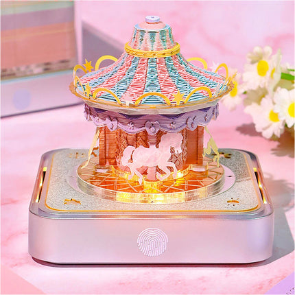 3D Calendar Memo Pad Creative Desk Calendar Notes DIY Paper Carving Art Crafts Merry‑Go‑Round Christmas Gift