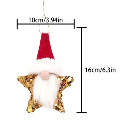 1Pcs DIY Sequin Star Christmas Pendant Xmas Tree Christmas Decor Window Decor