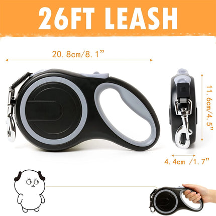8m Heavy Duty Dog Automatic Retractable Traction Walking Lead Leash Anti-Tangle