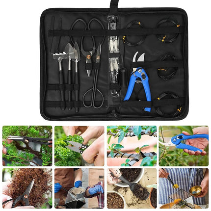 16 Pieces Bonsai Garden Hand Tools Trimming Tools Scissors Set fr Plant Tree Kit