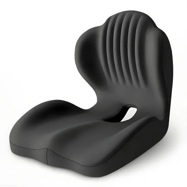 Black Memory Foam Seat Cushion w/Lumbar Support Pillow for Back & Sciatica Pain Relief