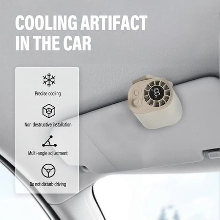 Portable Car Clip Fan 360°100 Speed Wind USB Rechargeable Clamp Electric Fan